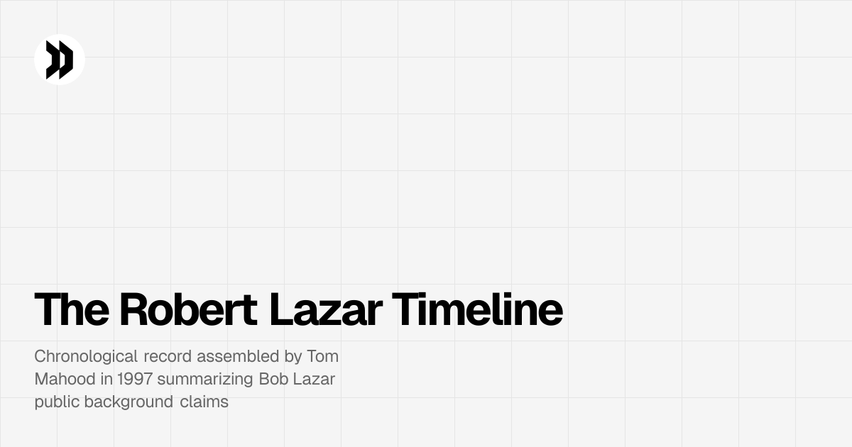 The Robert Lazar Timeline | Disclosdex