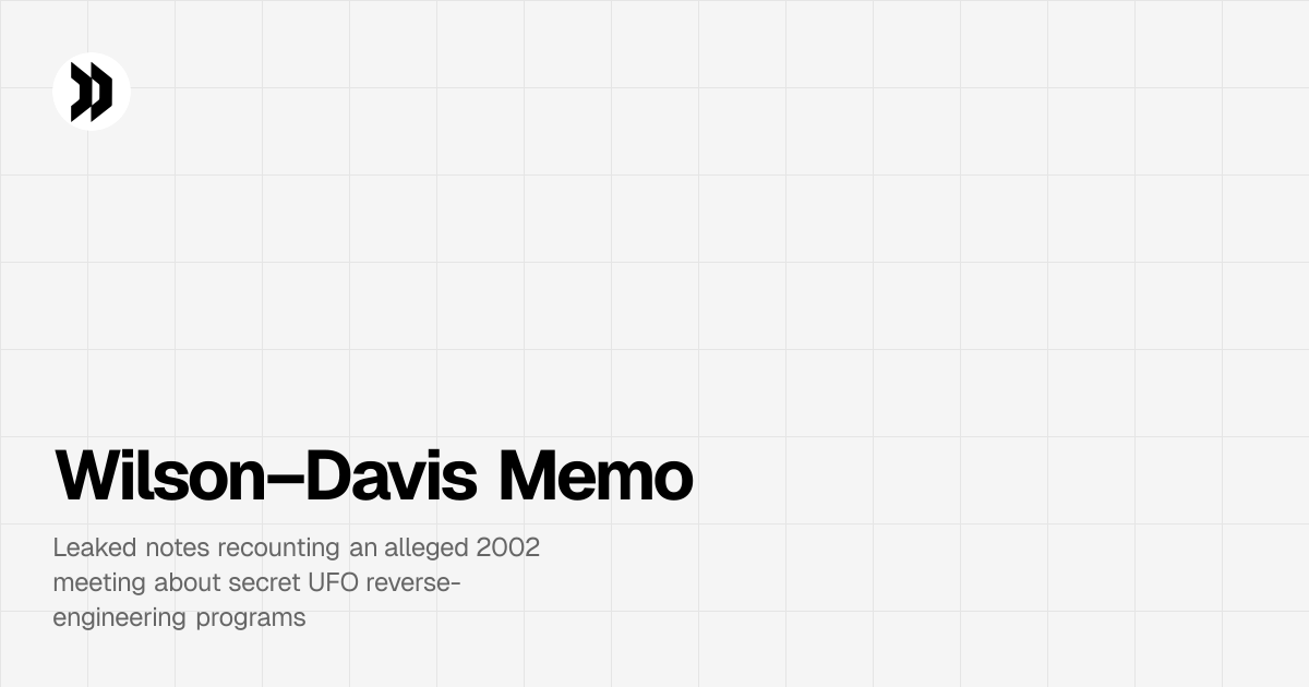 Wilson–Davis Memo | Disclosdex