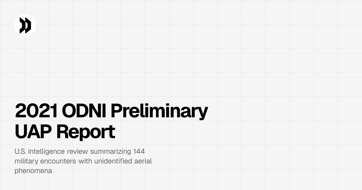 2021 ODNI Preliminary UAP Report | Disclosdex